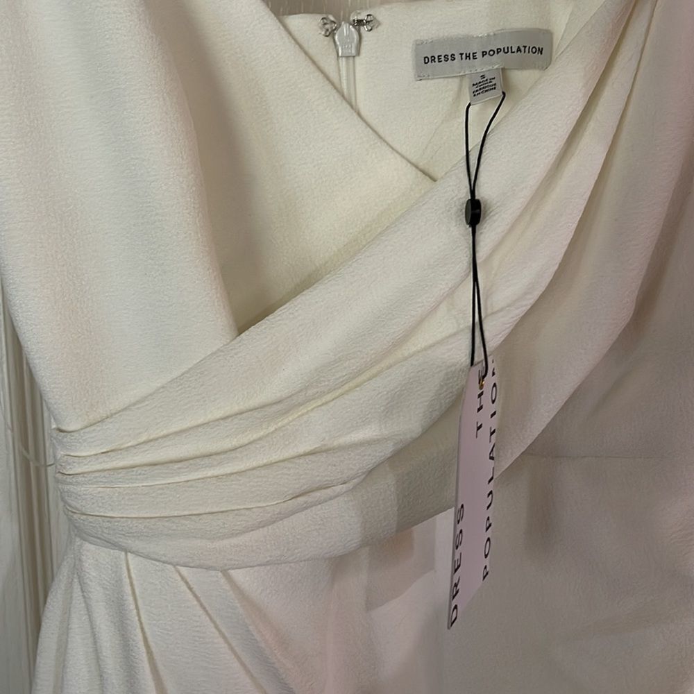 Dress THE POPULATION Crepe Fringe Minidress party cocktail Swiftie Sm NWT - Picture 9 of 15